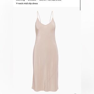 Aritzia Wilfred Secret Midi Slip Dress -Soft Tan